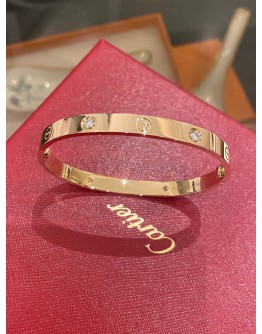 CARTIER LOVE BRACELET 18K 750 ROSE GOLD WITH DIAMOND SIZE 18