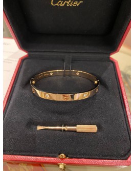 CARTIER LOVE BRACELET 18K 750 ROSE GOLD WITH DIAMOND SIZE 18