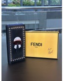 FENDI KARLITO STUDDED LEATHER BI-FOLD LONG WALLET