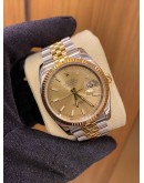 ROLEX DATEJUST HALF 18K 750 YELLOW GOLD CHAMPAGNE