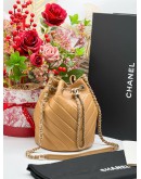 CHANEL SMALL CHEVRON DRAWSTRING BUCKET BAG