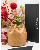 CHANEL SMALL CHEVRON DRAWSTRING BUCKET BAG