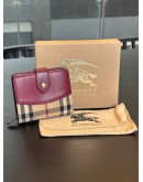 BURBERRY HAYMARKET HORSEFERRY CHECK CANVAS & LEATHER FINABURY WALLET