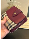 BURBERRY HAYMARKET HORSEFERRY CHECK CANVAS & LEATHER FINABURY WALLET