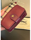 BURBERRY HAYMARKET HORSEFERRY CHECK CANVAS & LEATHER FINABURY WALLET