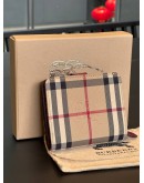 BURBERRY HAYMARKET HORSEFERRY CHECK CANVAS & LEATHER FINABURY WALLET