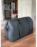 LOUIS VUITTON CITY KEEPALL CROSSBODY BAG IN BLACK PEBBLED LEATHER