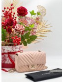 CHANEL CHEVRON NUDE PINK MINI RECTANGULAR FLAP BAG