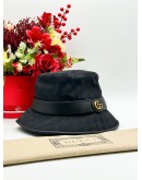 GUCCI GG BUCKET HAT IN BLACKNGG CANVAS SIZE M 