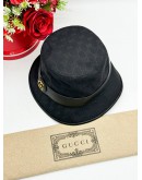 GUCCI GG BUCKET HAT IN BLACKNGG CANVAS SIZE M 