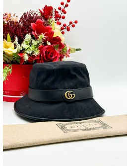 GUCCI GG BUCKET HAT IN BLACKNGG CANVAS SIZE M 