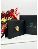 VERSACE LA MEDUSA CLUTCH IN BLACK CALFSKIN LEATHER 