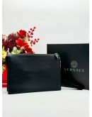 VERSACE LA MEDUSA CLUTCH IN BLACK CALFSKIN LEATHER 