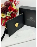 VERSACE LA MEDUSA CLUTCH IN BLACK CALFSKIN LEATHER 