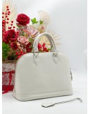 LOUIS VUITTON ALMA MM WHITE EPI LEATHER 