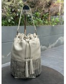 MIU MIU STARLIGHT CRYSTAL FRINGE BUCKET BAG WITH STRAP   