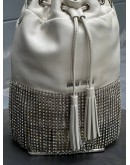 MIU MIU STARLIGHT CRYSTAL FRINGE BUCKET BAG WITH STRAP   