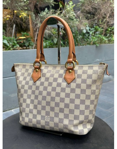 LOUIS VUITTON SALEYA IN DAMIER AZUR CANVAS HANDLE HANDBAG