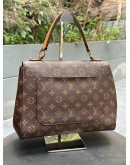 LOUIS VUITTON CLUNY IN MONOGRAM CANVAS TOP HANDLE FLAP HANDBAG WITH 2 TONE STRAP