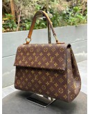 LOUIS VUITTON CLUNY IN MONOGRAM CANVAS TOP HANDLE FLAP HANDBAG WITH 2 TONE STRAP