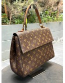 LOUIS VUITTON CLUNY IN MONOGRAM CANVAS TOP HANDLE FLAP HANDBAG WITH 2 TONE STRAP