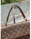 LOUIS VUITTON CLUNY IN MONOGRAM CANVAS TOP HANDLE FLAP HANDBAG WITH 2 TONE STRAP