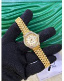 ROLEX LADY DATEJUST 18K 750 YELLOW GOLD DIAMOND BEZEL ROMAN WHITE DIAL REF 6927 26MM AUTOMATIC WATCH