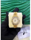 ROLEX LADY DATEJUST 18K 750 YELLOW GOLD DIAMOND BEZEL ROMAN WHITE DIAL REF 6927 26MM AUTOMATIC WATCH