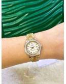 ROLEX LADY DATEJUST 18K 750 YELLOW GOLD DIAMOND BEZEL ROMAN WHITE DIAL REF 6927 26MM AUTOMATIC WATCH