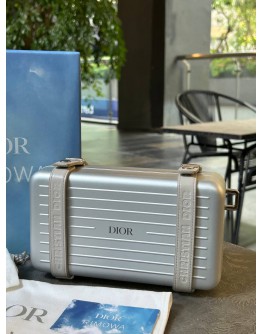 RIMOWA X CHRISTIAN DIOR ALUMINIUM PERSONAL CLUTCH ON STRAP CROSSBODY BAG