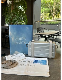 RIMOWA X CHRISTIAN DIOR ALUMINIUM PERSONAL CLUTCH ON STRAP CROSSBODY BAG