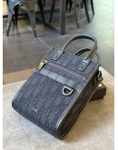 CHRISTIAN DIOR SAFARI NORTH-SOUTH MINI TOTE BAG IN BLACK OBLIQUE JACQUARD