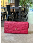 LOUIS VUITTON SARAH LONG WALLET IN HOT PINK MONOGRAM EMPREINTE LEATHER