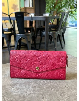 LOUIS VUITTON SARAH LONG WALLET IN HOT PINK MONOGRAM EMPREINTE LEATHER