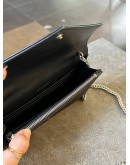 YSL YVES SAINT LAURENT GRAIN DE POUDRE MATELASSE CHEVRON MONOGRAM ENVELOPE CHAIN WOC