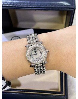CHOPARD HAPPY SPORT DIAMOND BEZEL REF 27/8294-23 26MM QUARTZ WATCH
