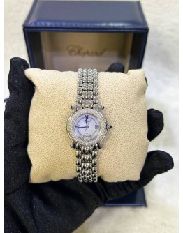 CHOPARD HAPPY SPORT DIAMOND BEZEL REF 27/8294-23 26MM QUARTZ WATCH