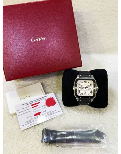 CARTIER SANTOS CHRONOGRAPH XL 4183 REF WSSA0017 WHITE DIAL 43.3MM X 51MM AUTOMATIC WATCH