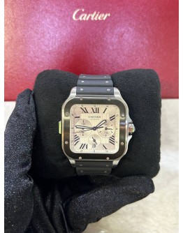 CARTIER SANTOS CHRONOGRAPH XL 4183 REF WSSA0017 WHITE DIAL 43.3MM X 51MM AUTOMATIC WATCH