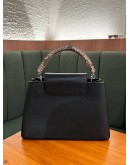 LOUIS VUITTON CAPUCINE IN BLACK WITH PYTHON TOP HANDLE