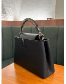 LOUIS VUITTON CAPUCINE IN BLACK WITH PYTHON TOP HANDLE