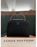 LOUIS VUITTON CAPUCINE IN BLACK WITH PYTHON TOP HANDLE