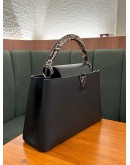 LOUIS VUITTON CAPUCINE IN BLACK WITH PYTHON TOP HANDLE