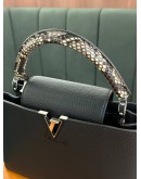 LOUIS VUITTON CAPUCINE IN BLACK WITH PYTHON TOP HANDLE