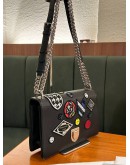 CHRISTIAN DIOR MEDIUM BLACK PATCHWORK DIORAMA BAG
