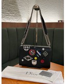 CHRISTIAN DIOR MEDIUM BLACK PATCHWORK DIORAMA BAG