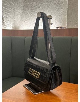 BALENCIAGA GOSSIP EMBOSSED CROCO LEATHER