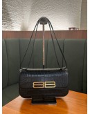BALENCIAGA GOSSIP EMBOSSED CROCO LEATHER
