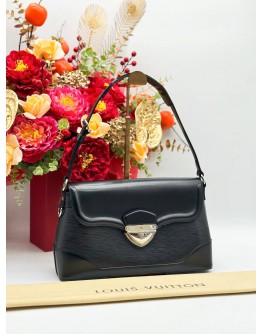 LOUIS VUITTON BAGATELLE PM SHOULDER BAG IN BLACK EPI LEATHER & CALFSKIN LEATHER