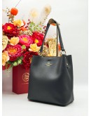 COACH MOLLIE BUCKET SHOULDER & CROSSBODY BAG IN BLACK PEBBLED LEATHER